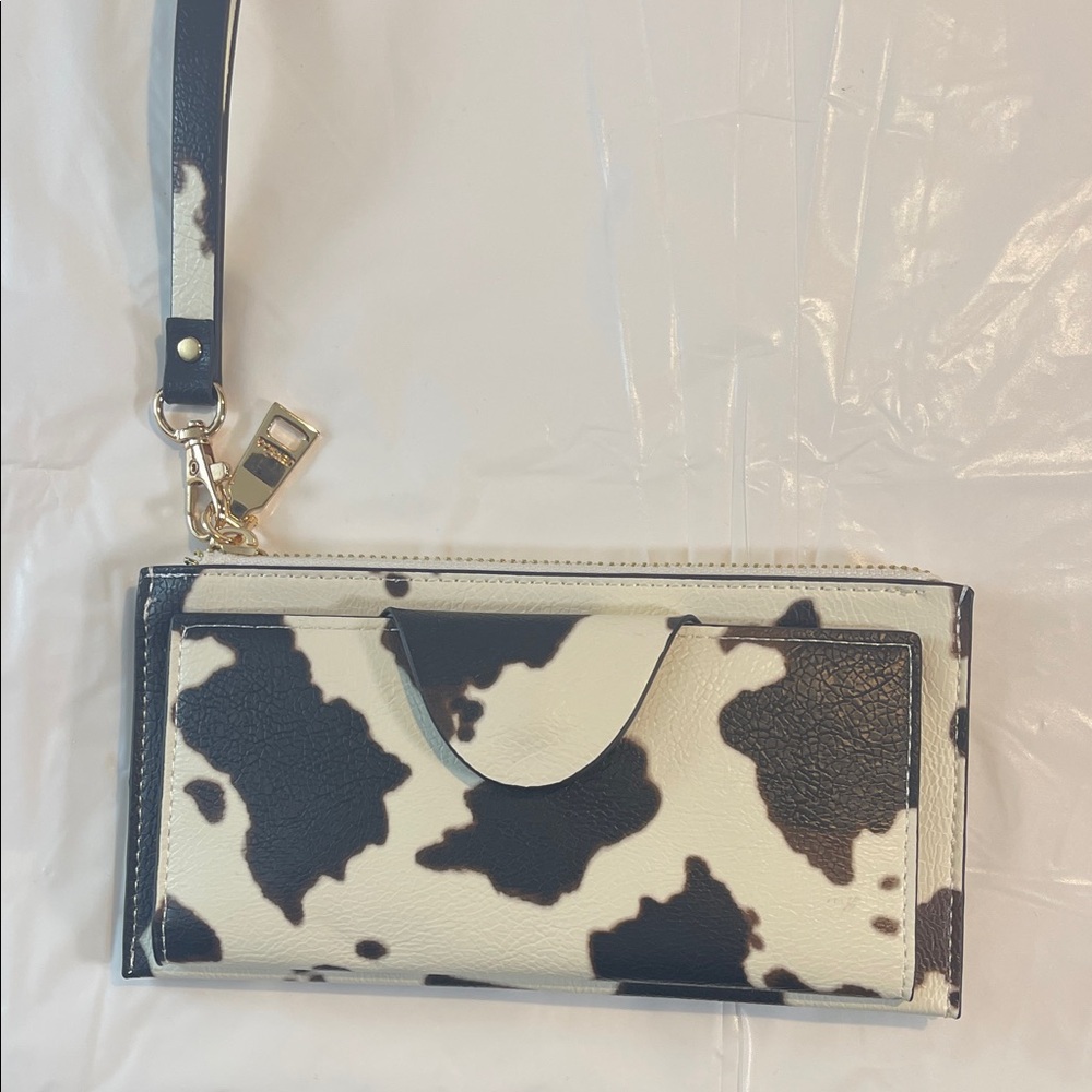 Stylish Cow Print Wristlet Clutch